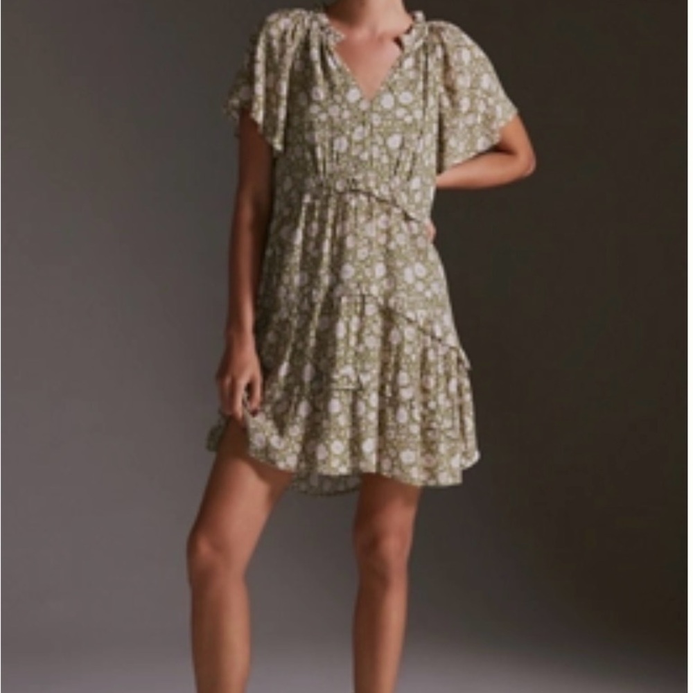 Anthropologie Olive Green Robin Dress